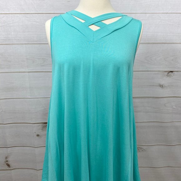Mint Tank Top With Crossed-Neck Detail - Picture 4 of 5